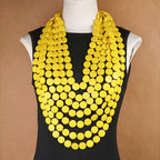 Multi-color Necklace Wooden - Piña Colada
