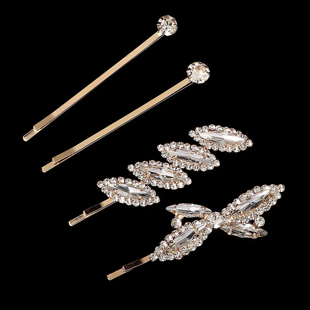 Clear Crystal Hair Pins - Piña Colada