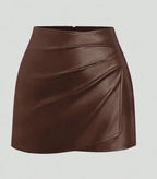 Skirt PU Leather Short - Piña Colada
