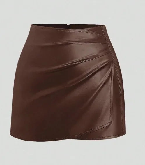 Skirt PU Leather Short - Piña Colada