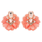 Lace Flower Cotton Drop Earrings - Piña Colada