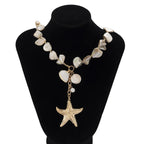 Retro Starfish White Shell Conch Pendant - Piña Colada