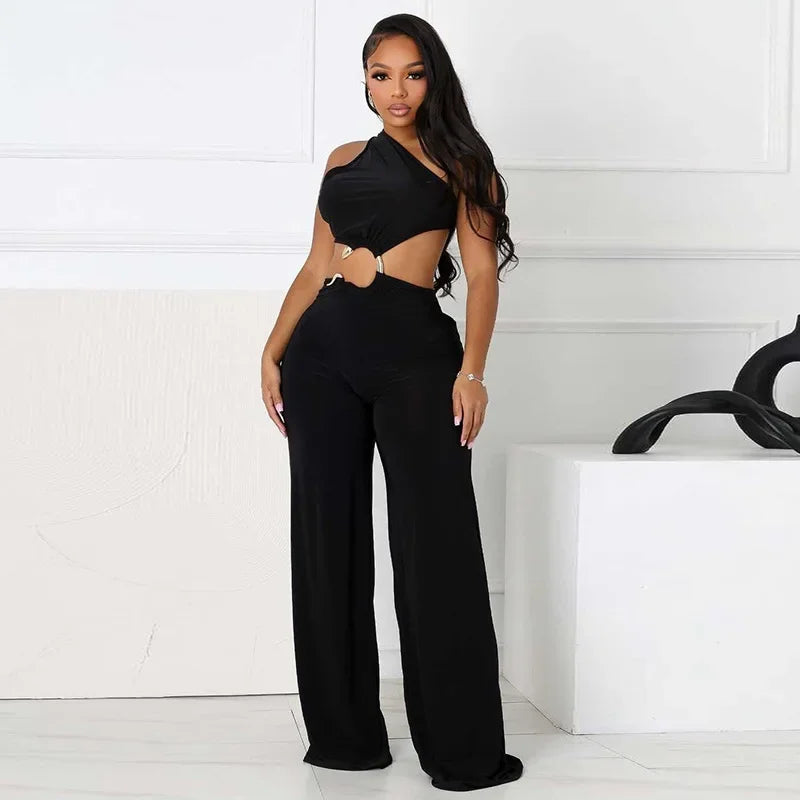 Casual Solid Summer Jumpsuit - Piña Colada