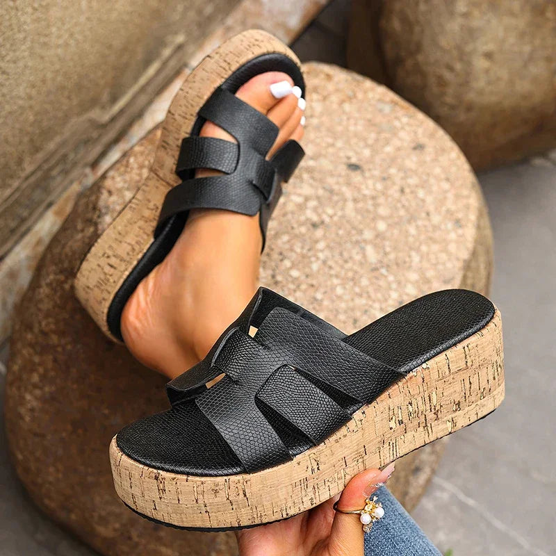 Chunky Wedge Platform Sandals – Summer Comfort Style - Piña Colada