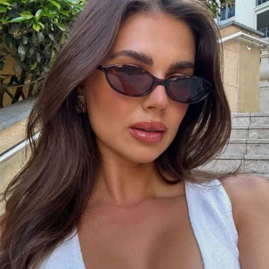 Retro Oval Frame Sunglasses - Piña Colada