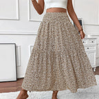 Floral Print Elastic Waist Loose - Piña Colada