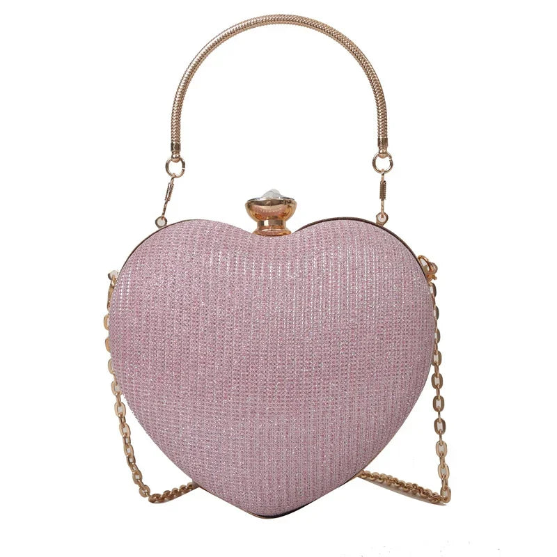 Shiny Handbag Heart Shape