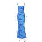 Tie Dye 2-Piece Mermaid Skirt Set – Slash Neck Summer Look - Piña Colada