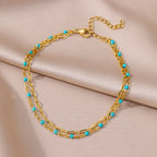 Stainless Steel Gold-Plated Anklet for Women - Piña Colada