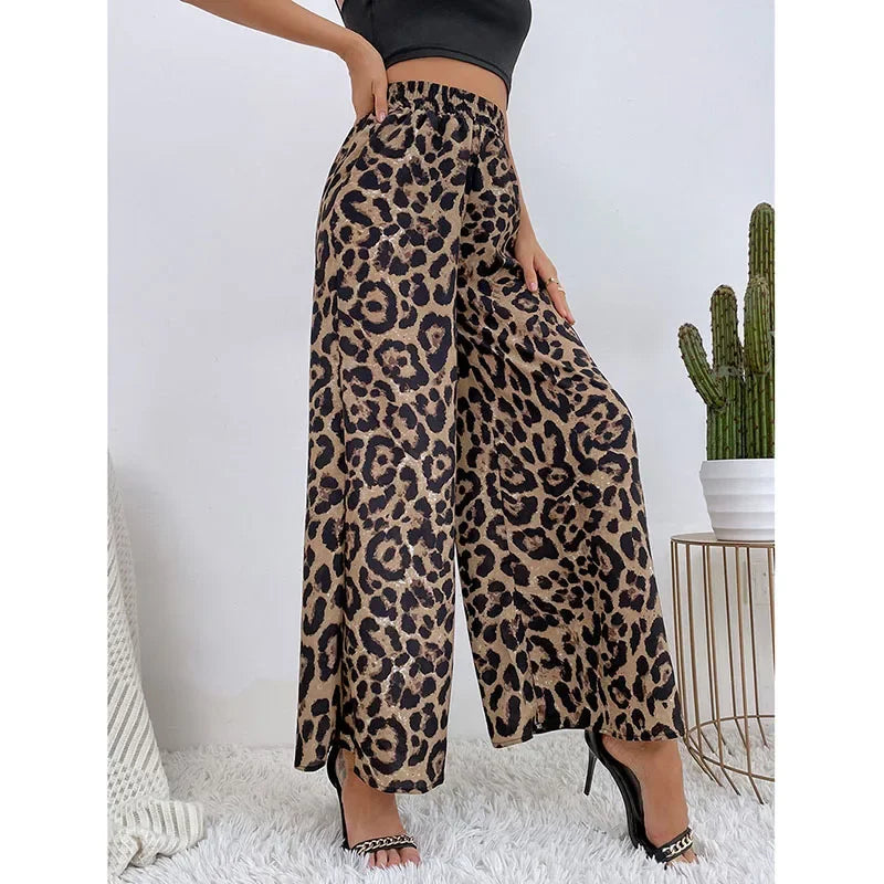 Retro Leopard Print Wide Leg - Piña Colada