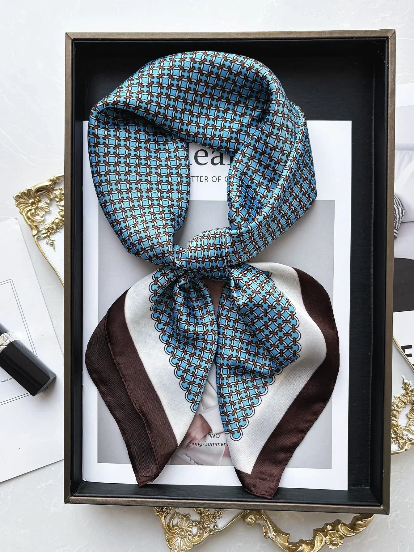 Silk Square Scarf Spring - Piña Colada