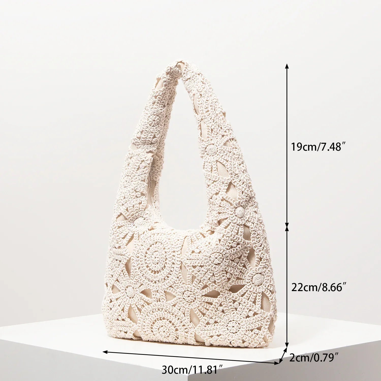 Pattern Hollow Shoulder Bag - Piña Colada