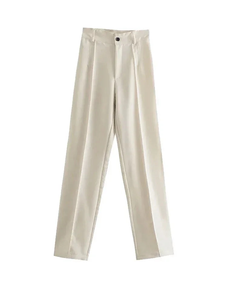 Office Wear Straight Pants - Piña Colada