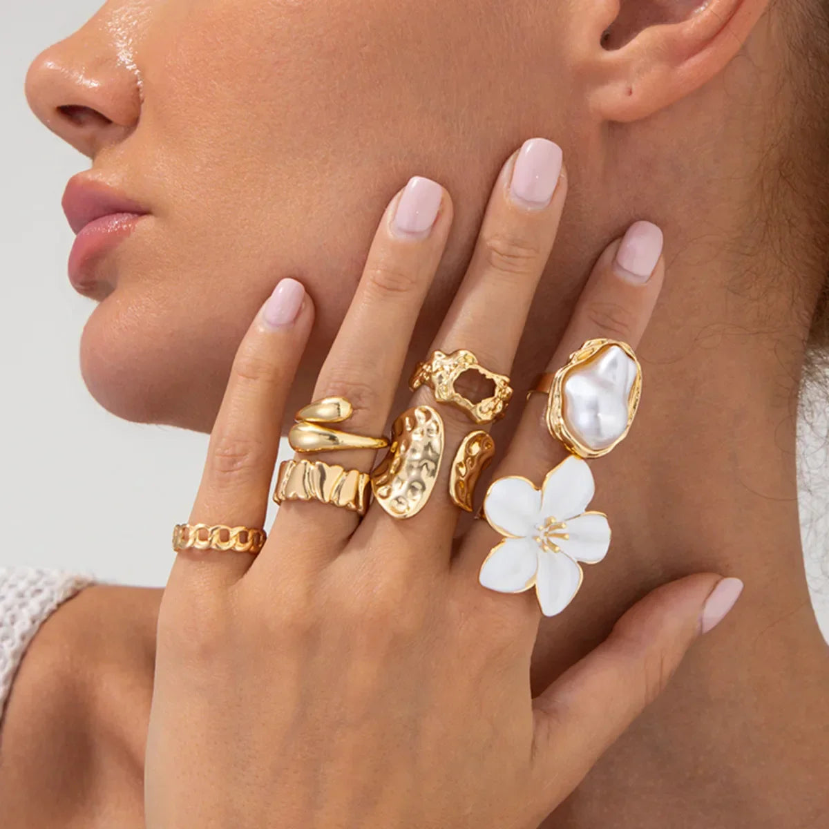 Pearl Open Rings - Piña Colada