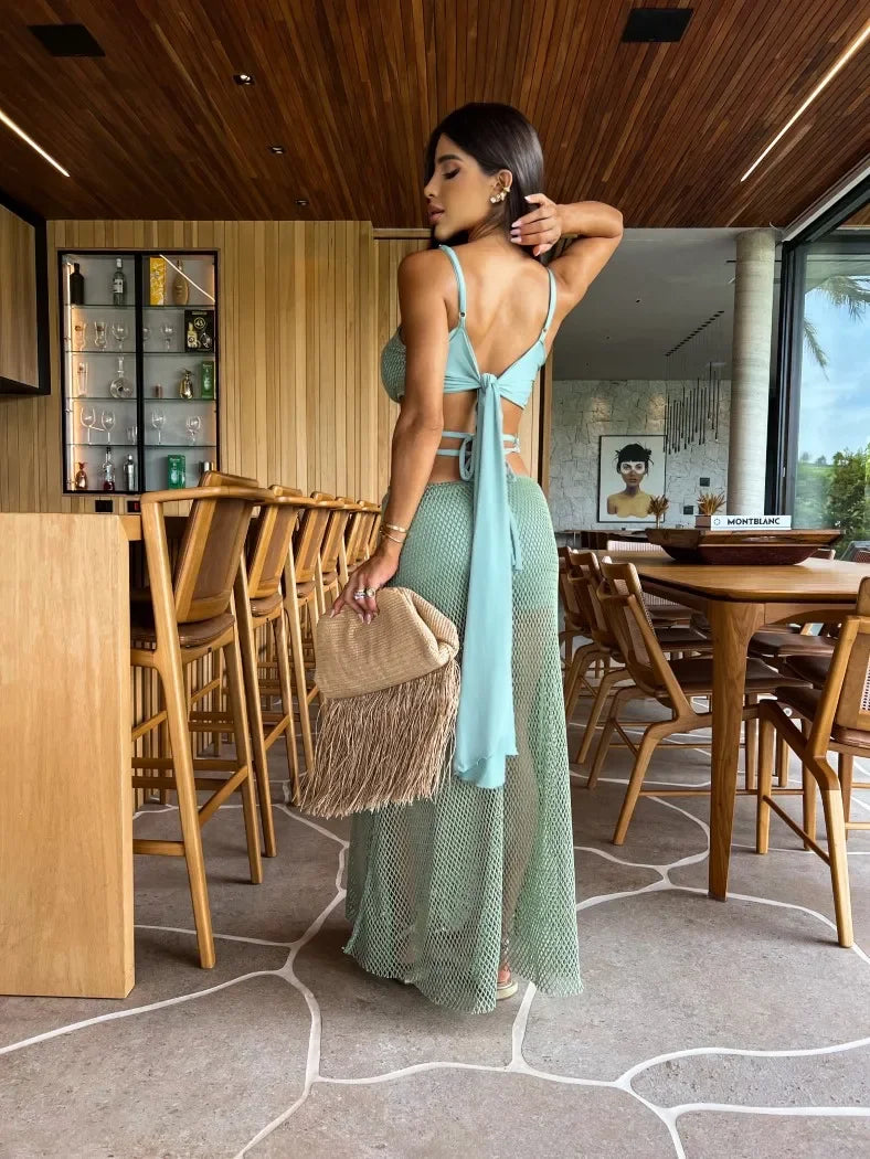 One-Shoulder Fit & Flare Maxi Dress – Summer Beach Elegance - Piña Colada