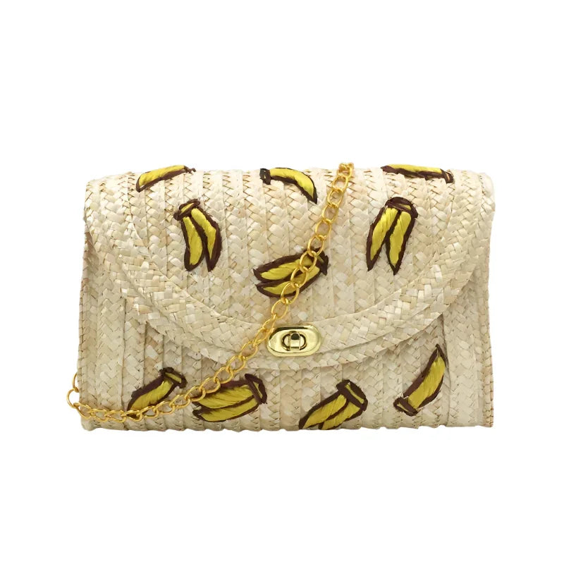 Straw Pillow Bag for Women - Piña Colada
