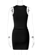 Dulzura Hollow Out Knit Mini Dress – Autumn High Street Look - Piña Colada