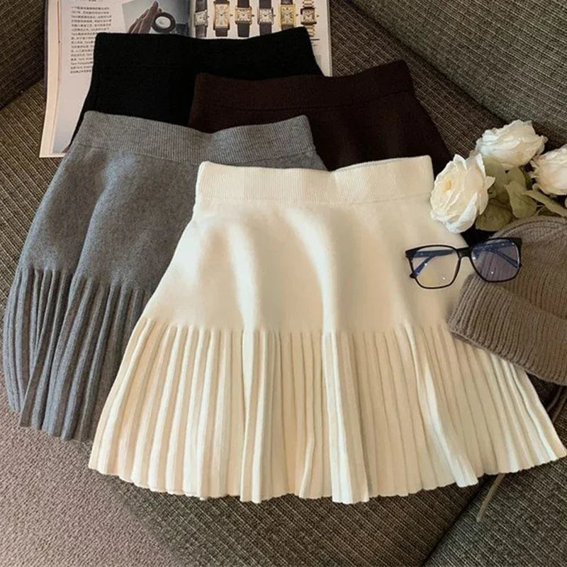 Pleated Mini Skirts Elastic - Piña Colada