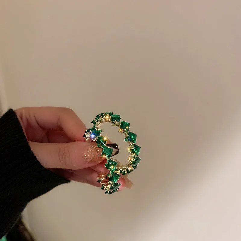 Hoop Earrings Zircon Crystal - Piña Colada