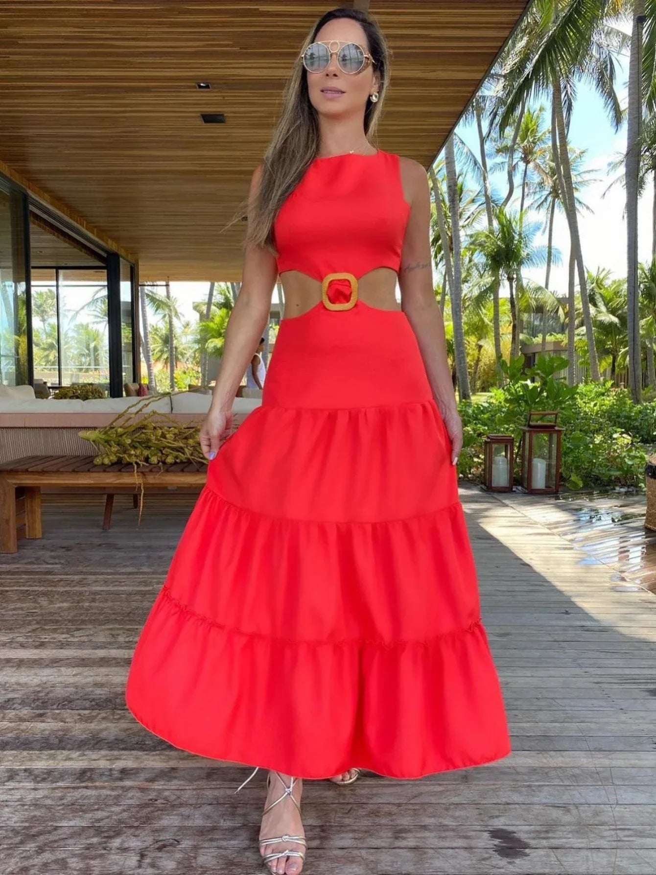 Beach Dress – V-Neck Summer Dress - Piña Colada