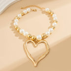 Heart Pendant Pearl Choker Necklace - Piña Colada