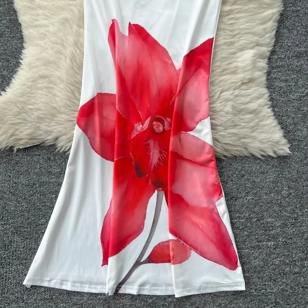 Bodycon Long Dress Print - Piña Colada