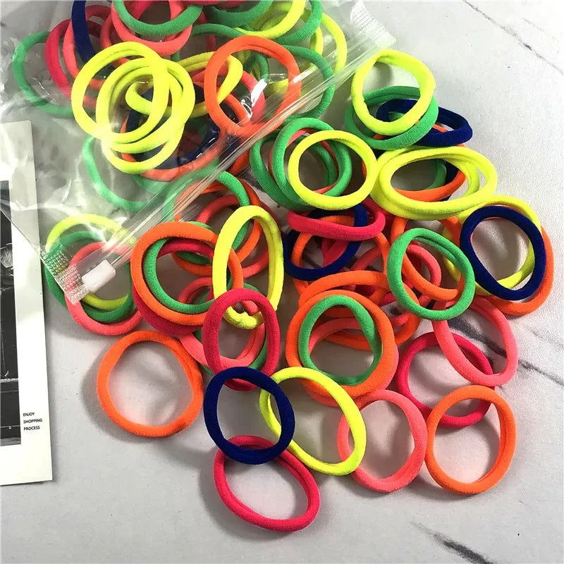 50PCS Elastic Hair Bands Set - Piña Colada