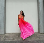 Gradient Dopamine Neckline Sleeveless Dress - Piña Colada