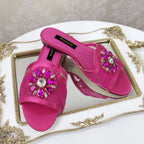 Women Slippers Rhineston Open Toe - Piña Colada