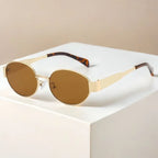 Sunglasses Advanced Metal Sunglasses Fashion Oval - Piña Colada