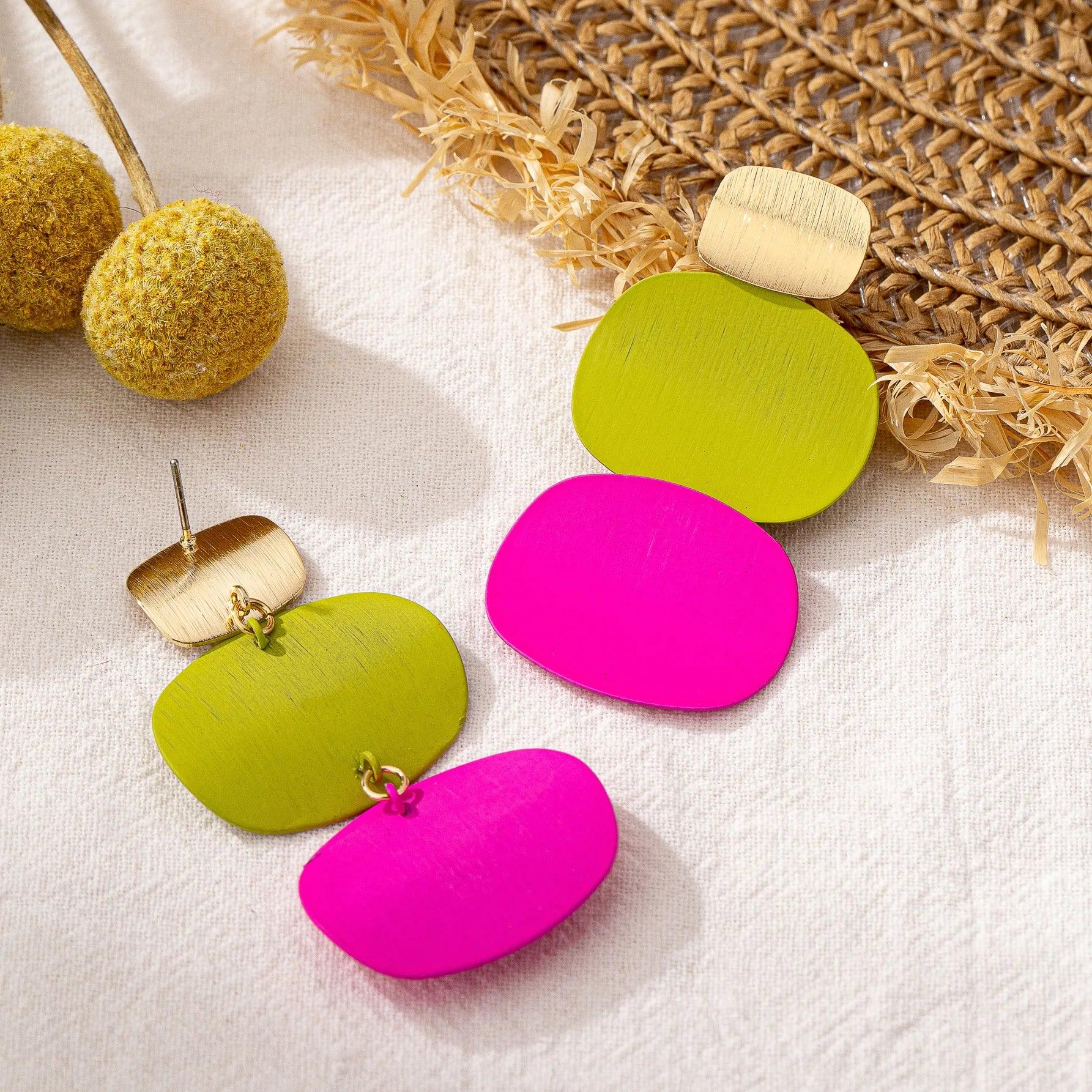 Colorful Geometric Earrings - Piña Colada
