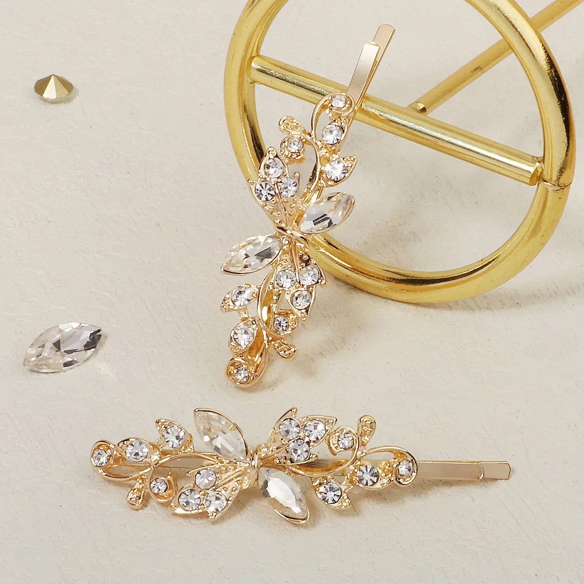 Clear Crystal Hair Pins - Piña Colada