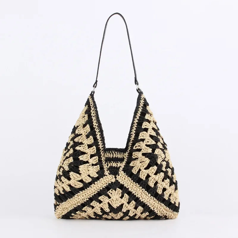 Woven Straw Tote - Piña Colada