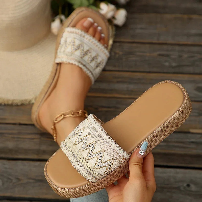 Bohemian Sandals Platform - Piña Colada