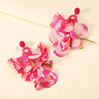 Boho Multicolor Cotton Flower Earrings - Piña Colada