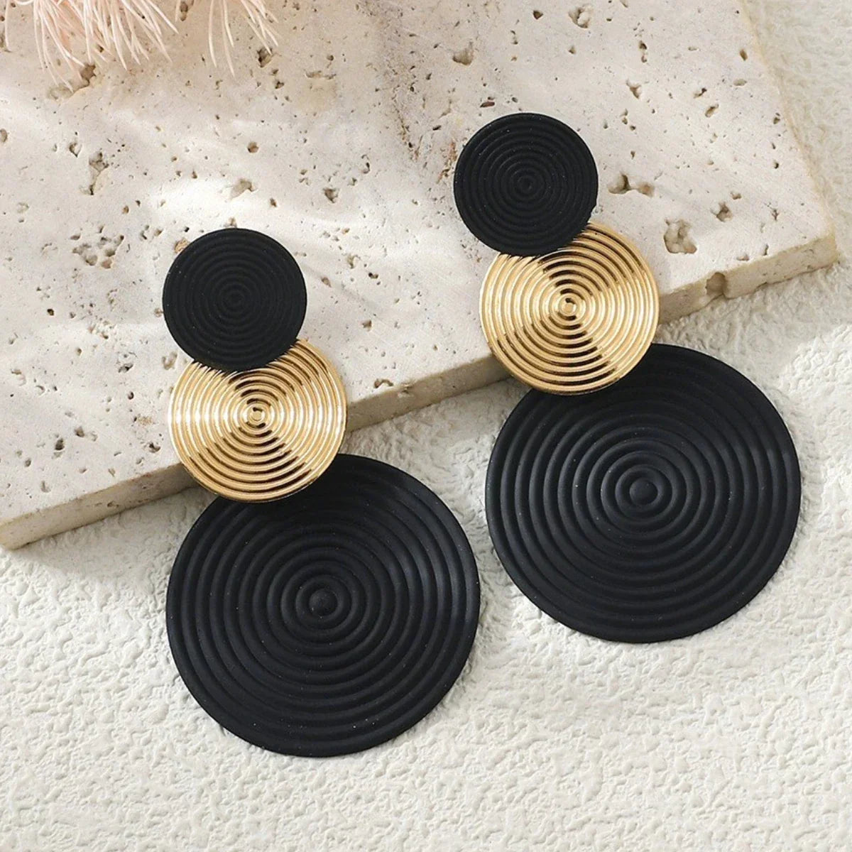 Dangle Earrings Trio Circle - Piña Colada
