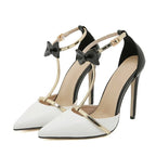 Bowknot Ankle Strap Pumps - Piña Colada