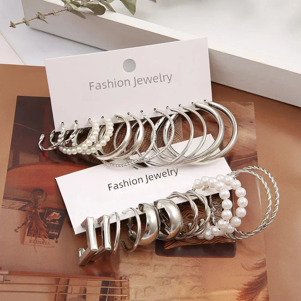 24 Pcs Vintage Silver Color Earrings - Piña Colada