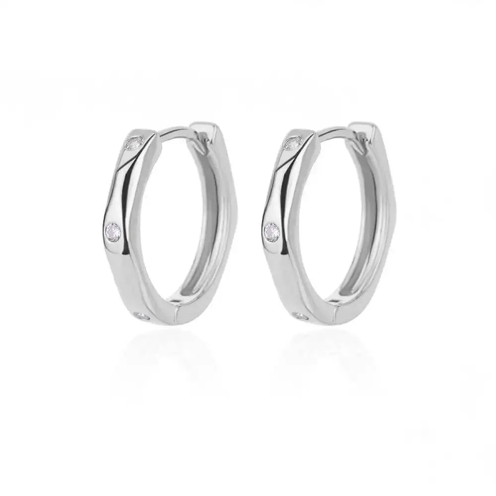 Zircon Polygon Earrings For Women Stainless Steel Geometric - Piña Colada