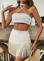 Tassel Bandeau Top & Skirt Set - Piña Colada