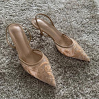 Mesh Embroidered Fashion Shoes - Piña Colada
