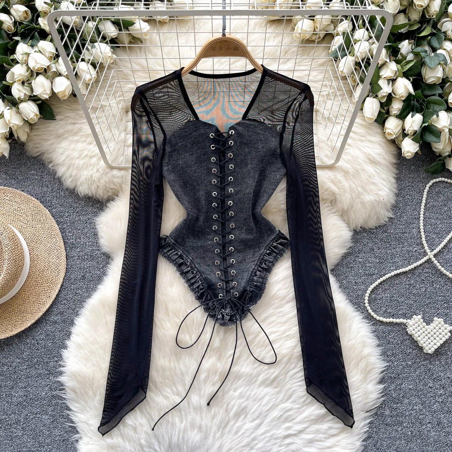 Seasonal Bodysuit Jean Mesh - Piña Colada