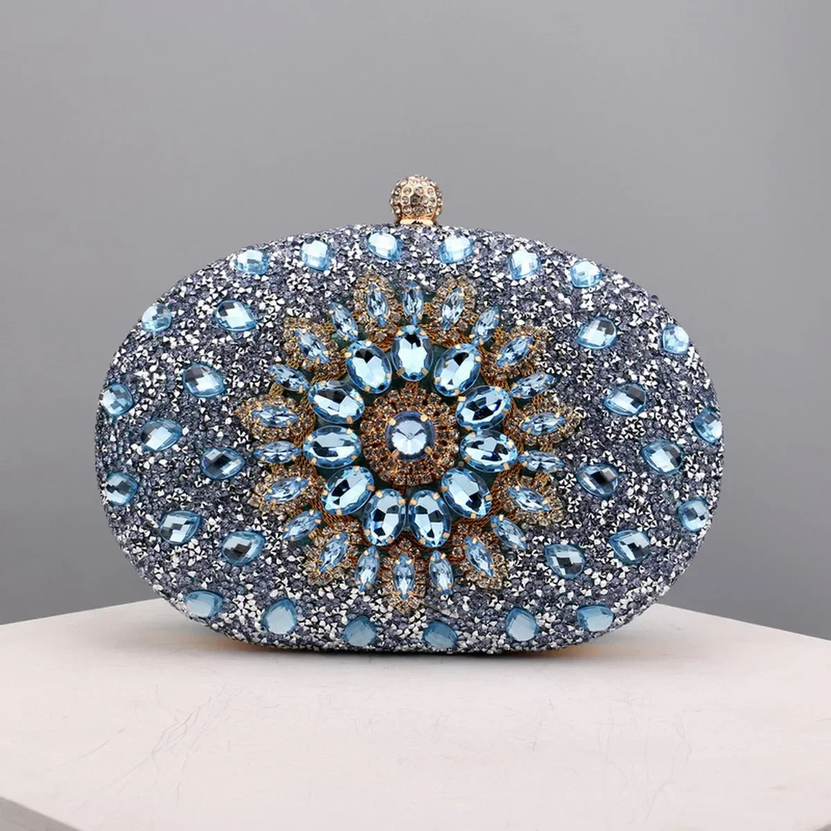Crystal Floral Evening Clutch - Piña Colada
