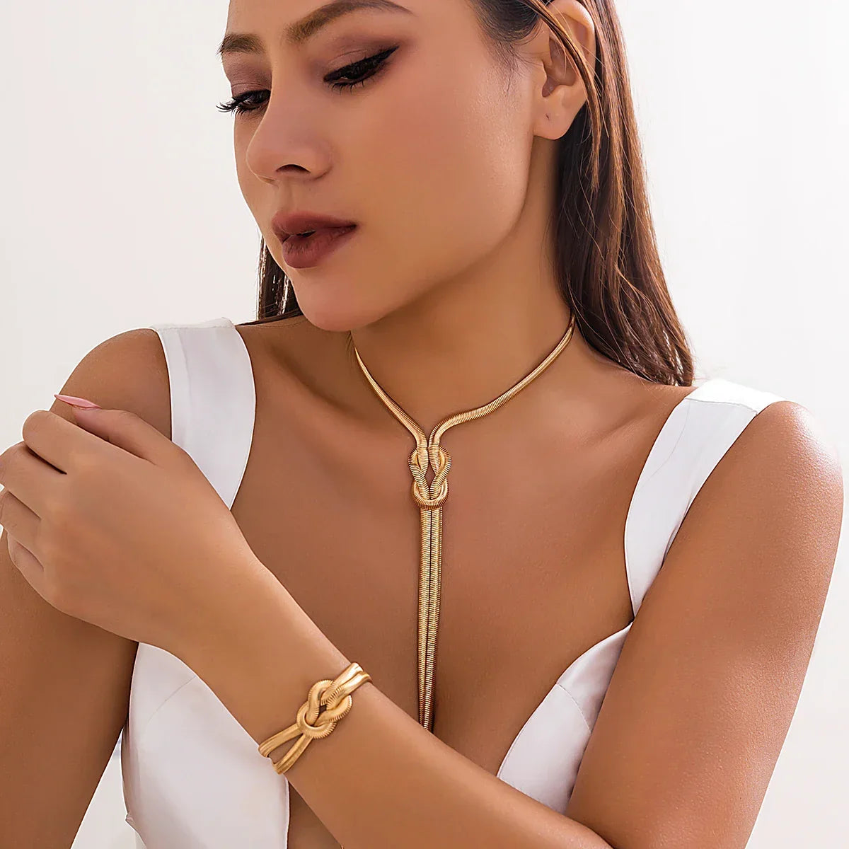 2Pcs/Set Long Snake Twisted Chain - Piña Colada