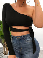 Asymmetrical Long Sleeve Club Tee - Piña Colada