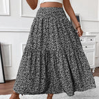 Floral Print Elastic Waist Loose - Piña Colada