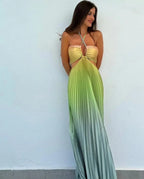 Gradient Dopamine Neckline Sleeveless Dress - Piña Colada
