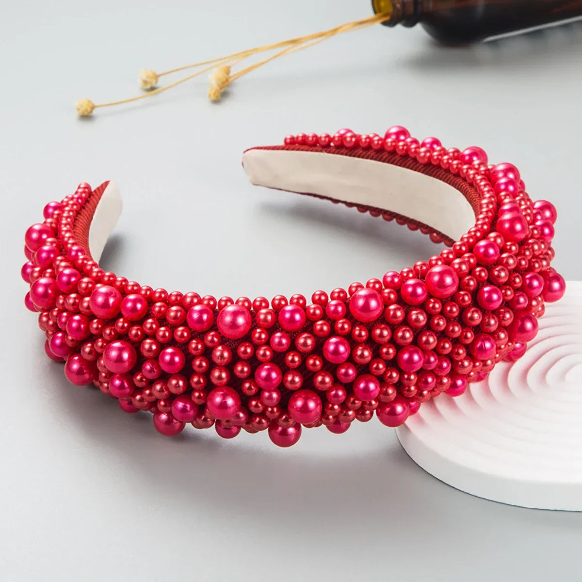 Baroque Pearl Wide Headband - Piña Colada