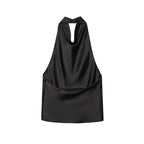 Satin Backless Camisole – Elegant Summer Essential - Piña Colada