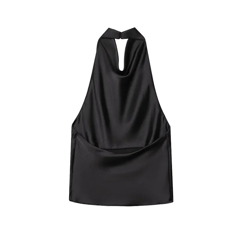 Satin Backless Camisole – Elegant Summer Essential - Piña Colada